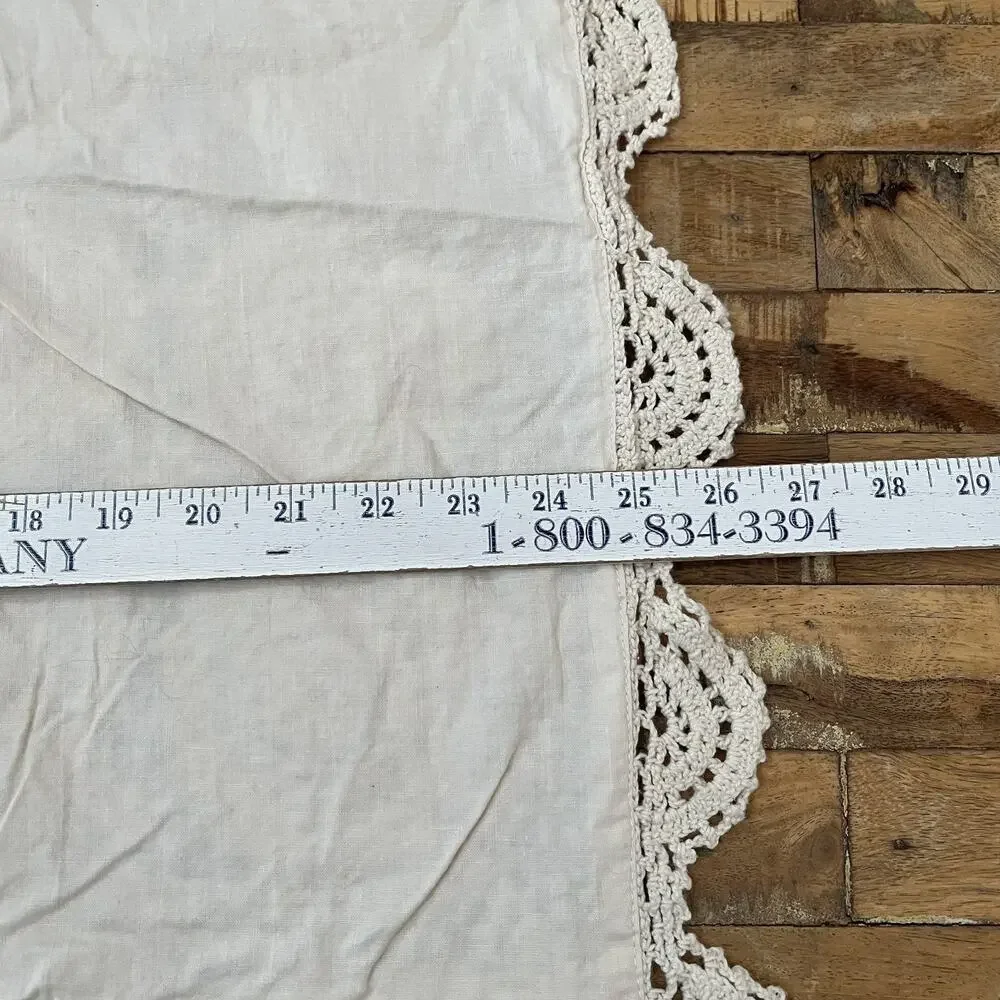 Vintage Hand Crochet Cotton 2 Standard Pillow Shams 25